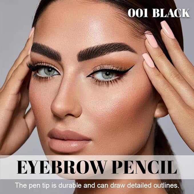 WanTuoluo Eyebrow Pencils for Women with Sharpener, 6Pcs Hard-Core Wooden Eye Brow Eye Liner Pencils for Beginner Makeup, Waterproof & Sweat-Proof (Brown-6Pcs)