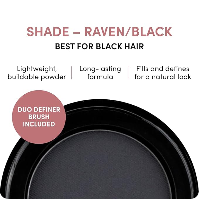 Billion Dollar Brows Eyebrow Powder, Raven/Black - Velvet Smooth Pressed Brow Filler - Buildable Water-Resistant Formula for Full Fluffy Brows - Vegan & Cruelty-Free Eye Makeup - 0.07 oz