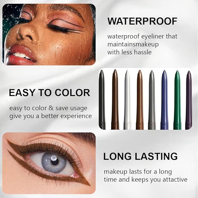 Retractable Creamy Eyeliner Eyeshadow Sticks for Eye Makeup, Ultra Pigmented Mechanical Eye Pencils, Smudge Proof Matte Satin Finish Formula, Longlasting, Vegan & Cruelty-Free (6 Pcs-Light Brown-04)