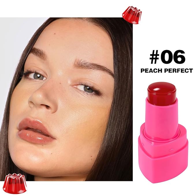 Multi-Use Cooling Water Jelly Blush, Juicy Love Blush, 3-In-1 Cheek Tint & Eyeshadow & Lip Tinted, Long-Lasting Moisture Creates A Moist Watercolor Effect-1,000+ Swipes Per Stick (#06)