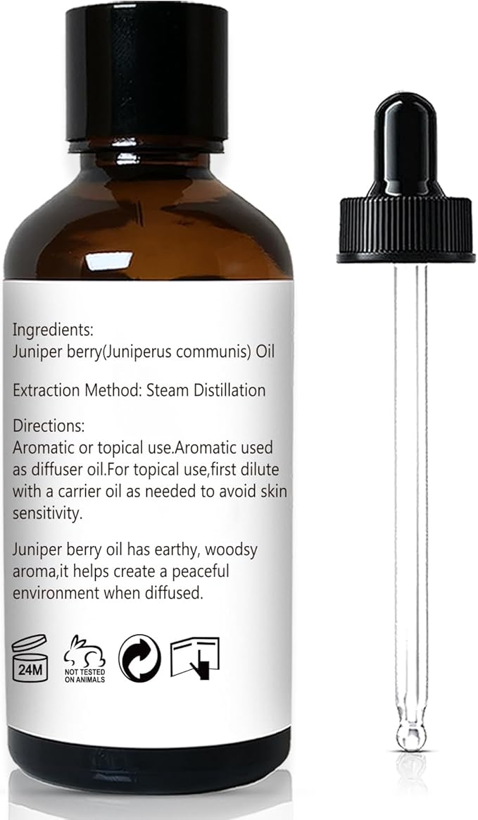 GM Gumili Juniper Berry Essential Oil 1 Oz – 100% Pure Natural Juniper Berry Oil for Diffuser, Massage, DIY Blends & Personal Care, Fresh Crisp Aroma