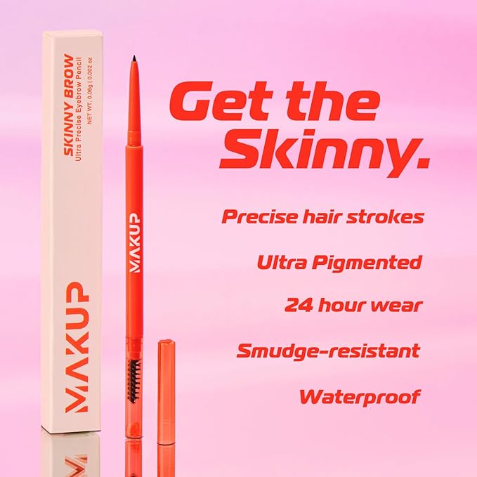 Makup Beauty Skinny Brow - Ultra Thin Eyebrow Pencil, Waterproof, Precise Micro Brow Pencil creates Hair-like Strokes for Full, Natural Brows Light Brown (Warm Taupe)