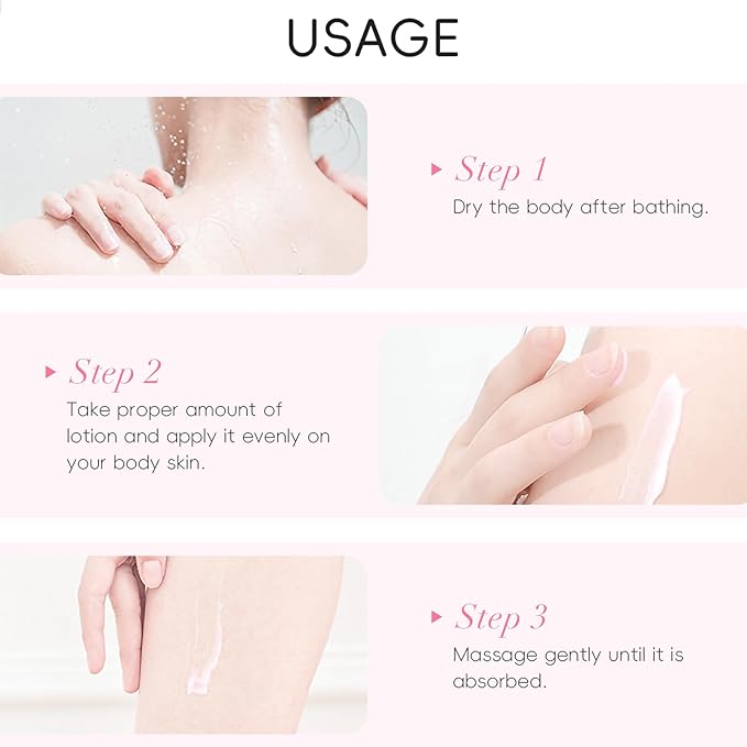 Sakura Blossom Body Lotion, Firming Moisturizer & Hydrating with Niacinamide & Vitamin C Nourish Skin, Non- Sticky Refreshing, Quickly Absorbed