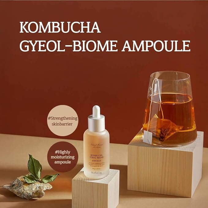 Elishacoy | Kombucha Gyeol-Biome Ampoule 50 ml / 1.69 fl oz – Fermented Kombucha 506-Hour Extract, Radiance & Barrier Repair Serum-Ampoule, Vegan Skincare