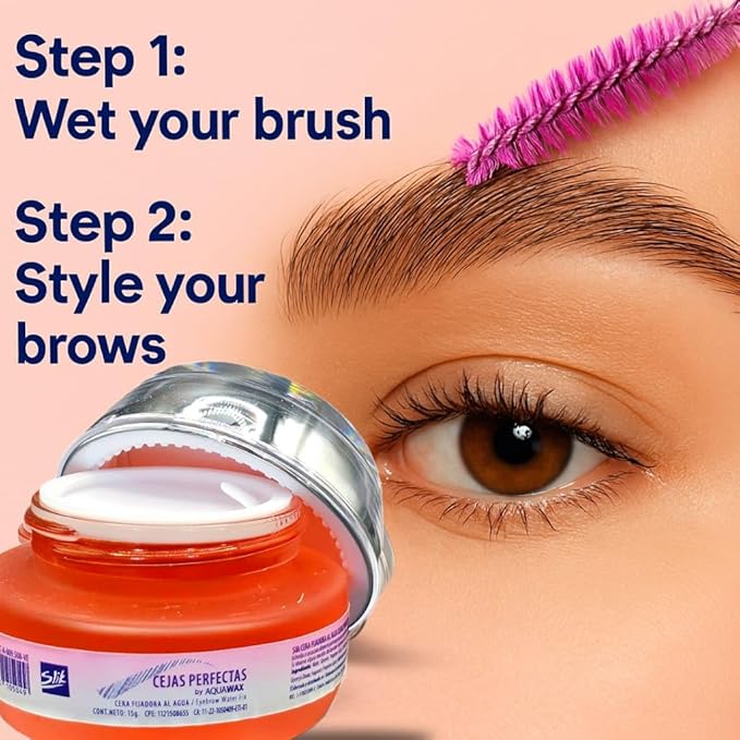 SLIK Perfect Brows Wax 0.5oz – Clear Eyebrow Styling Gel for Long-Lasting Hold, Water-Based Formula for Natural Look and Sets, Shapes & Defines All Brow Types