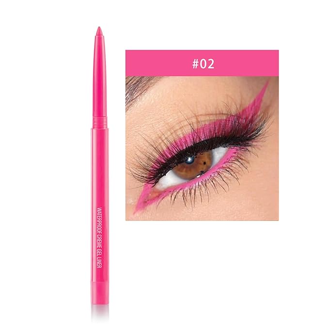 Eyeliner Pencil, Waterproof Eyeliner Long-lasting, Rose-red Eye Liner, High-Pigmented Colorful Eyeliners Easy To Use Eye Liner Pen for Women, Rose-red