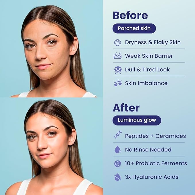 FACETORY Dewy Night Sleeping Mask – Hydrating Overnight Face Mask with Probiotic Ferments, Peptides, and Hyaluronic Acid – Fragrance-Free K-Beauty Skincare, 50 ml