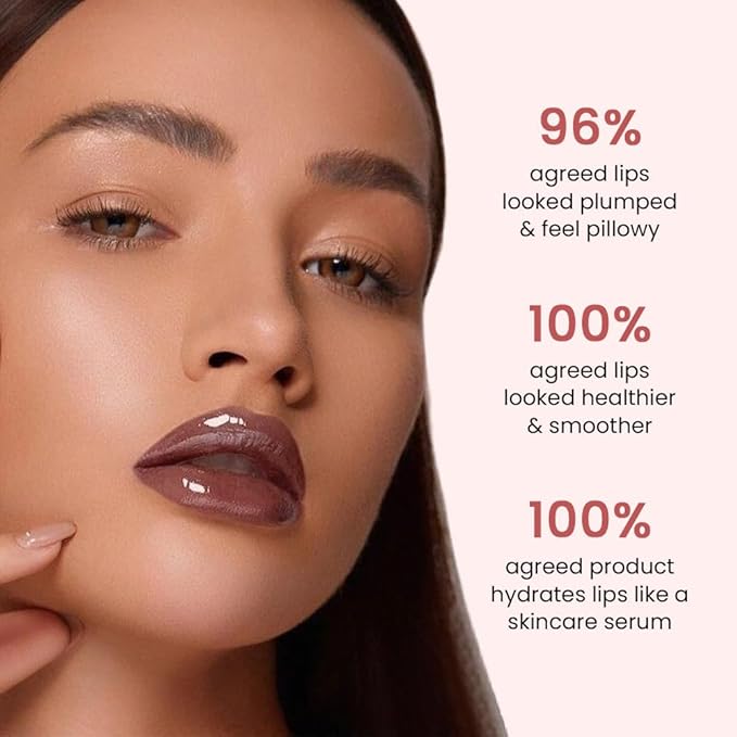 FeiCuiYun Lip Tinted Glowy Balm Hydrating Tinted Lip Serum Lip Gloss, Ultra-Hydrating Natural Vegan Lip Balm, Sheer-Tinted Shine & Hydration, Soothes & Softens Dry Lips Skincare (Dark Brown)