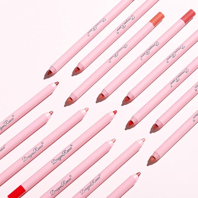 Matte Lip Liner Pencil Set,12 Colors Natural Nude to Dark Waterproof Long Lasting No Fade Soft Pencils Lipstick Makeup Gift Set for Daily Travel Party Work (A)