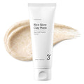 TOSOWOONG Rice Glow Clay Mask, 3% Korean Rice Wash-Off Mask & Exfoliating Scrub, Kaolin Mud for Pore Minimizing, Sebum Control, Honey Instant Glow, Glass Skin, Korean Skincare, 100 ml / 3.38 fl. oz.