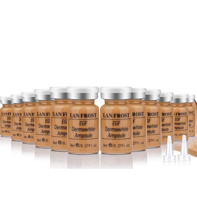 BB Pigment Serum Starter KitHyaluronic Acid Serum Foundation Skin Care Kit 8ml 12pcs, contains Niacinamide, Semi-Permanent Pigments Brown Concealer Darkest Tone Anti-Aging Foundation #6