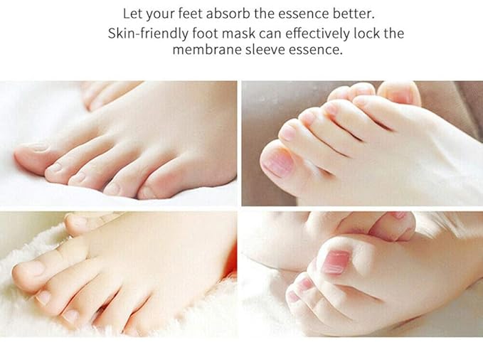 Magik Foot Peeling Mask Baby Soft Cracked Heels Remove Dead Skin Calluses (Olive, 4 Pairs)