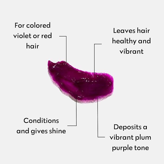 FOUR REASONS Color Mask, Plum (27 Colors) – Hair Gloss & Color Depositing Conditioner – Semi Permanent Purple Hair Toner for Color-Treated Hair Color For Women – Vegan & Cruelty-Free – 6.76 fl oz