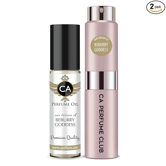 CA Perfume Duo Impression of Beburry Goddess For Women Perfume Layering Set Long Lasting Travel Size EDP + Body Oil Roll-On Bottle 0.27 Fl Oz+0.33 Fl Oz