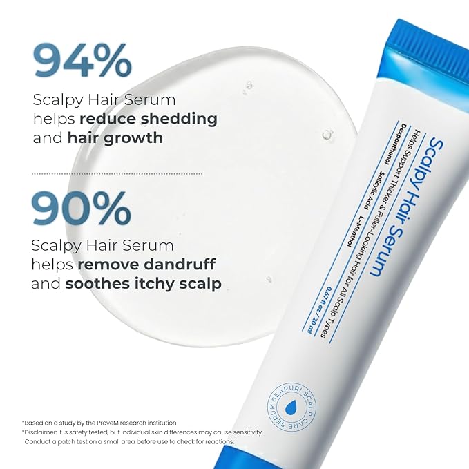 Seapuri Scalpy Hair Growth Serum for Hair Loss & Thinning | Scalp Massager Treatment w/Salicylic Acid, Menthol, Dexpanthenol | Non-Greasy, Lightweight | Exfoliate Dandruff (Pack of 2)