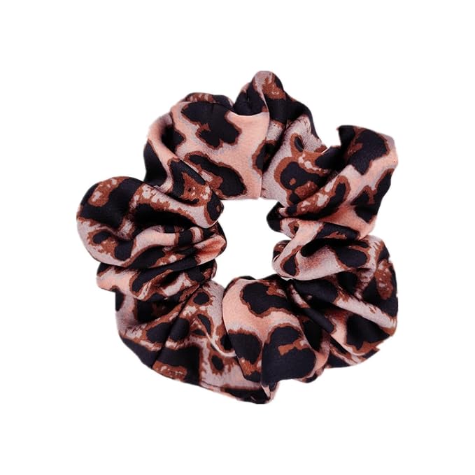 Sufermoe 6 Pcs Satin Silk Hair Scrunchies for Women and Girls, 4.5 inch, Leopard color