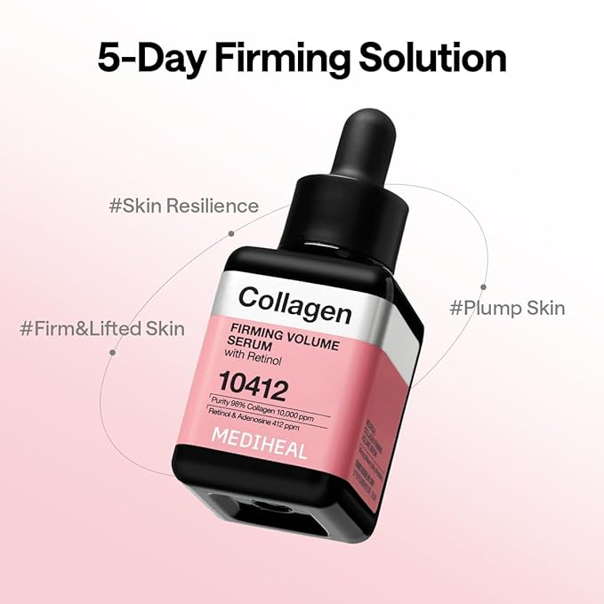 Mediheal Firming Volume Serum with Retinol 1.35 fl oz - Face Serum for Korean Glass Skin Look, Anti-Wrinkle, Pore Care & Long-Lasting Hydration