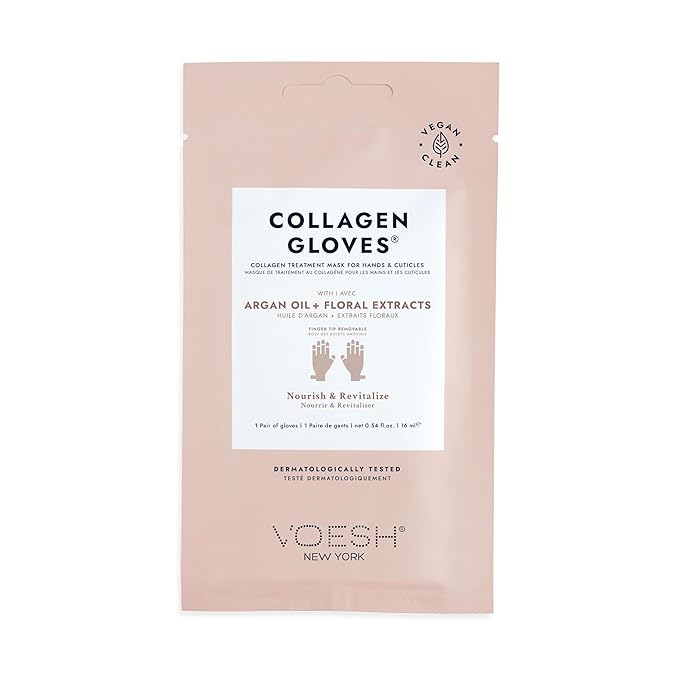 VOESH Collagen Gloves For Hands - Collagen Hand Spa Moisturizer - Repairing Hand Glove Masks for Moisturizing Dry Skin - K-Beauty Korean Skincare, 0.54 Fl Oz