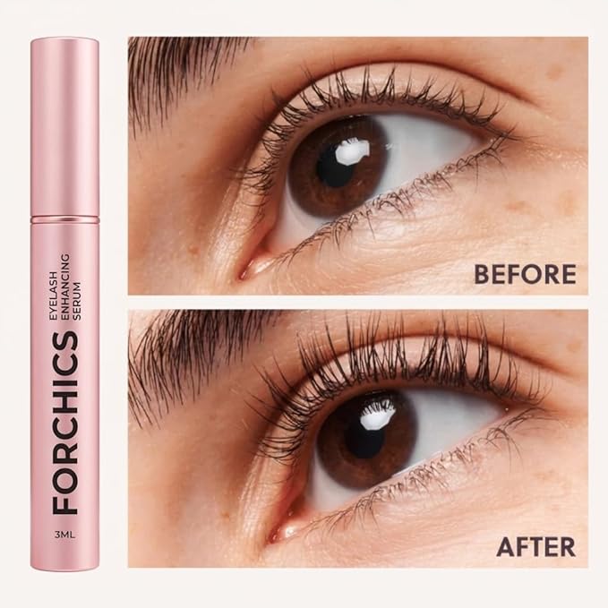 ForChics Eyelash Growth Serum - Prostaglandin-Free Lash Enhancing Serum for Longer, Thicker Lashes and Brows- Natural Formula, Visible Results in 2 Weeks - Vegan, Hormone-Free 0.10 fl. oz / 3ml
