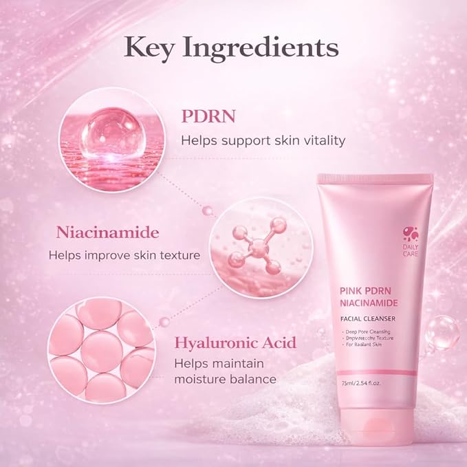 Facial Cleanser PDRN Marshmallow Whip Cleanser | Deep Cleansing Foam for Pore Care, Blackhead Care, Uneven Skin Tone with Salmon DNA PDRN, Low pH Hydrating and Nourishing Face Wash