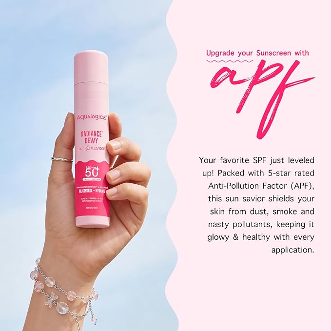 Aqualogica Radiance+ Dewy Sunscreen with Watermelon & Niacinamide with SPF 50 & PA++++ - 50g Broad Spectrum SPF 50+ PA++++ UVA/B & Blue Light Protection Anti-Pollution Factor (APF) Technology
