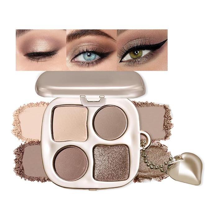 Cool Greige Brown Eyeshadow Palette Matte & Shimmer Eye Shadow, Cream Beige Mushroom Brown Champagne Bronze Shimmer, Blendable Long Lasting Crease Resistant Natural Daily Eye Makeup, Paleta de Sombras