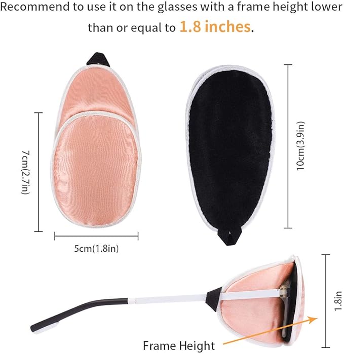 eZAKKA Eye Patches for Adults, Eye Patch Medical for Glasses, Silk Medical Eyepatch for Lazy Eye Patches for Women Amblyopia Strabismus and After Surgery (Brown+Orange)