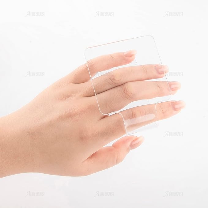 AUEAR, 3 Pack Professional Makeup Hand-held Palette Mixing Tray Clear Acrylic Nail Art Manicure or Foundation Eye Shadow Cremes Powders and Cosmetics