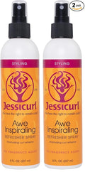 Jessicurl, Awe Inspiraling Spray, No Fragrance Added, 8 Fl oz. Moisturizing Midday Curl Refresher Spray for Curly Hair, Curl Defining (Pack of 2)