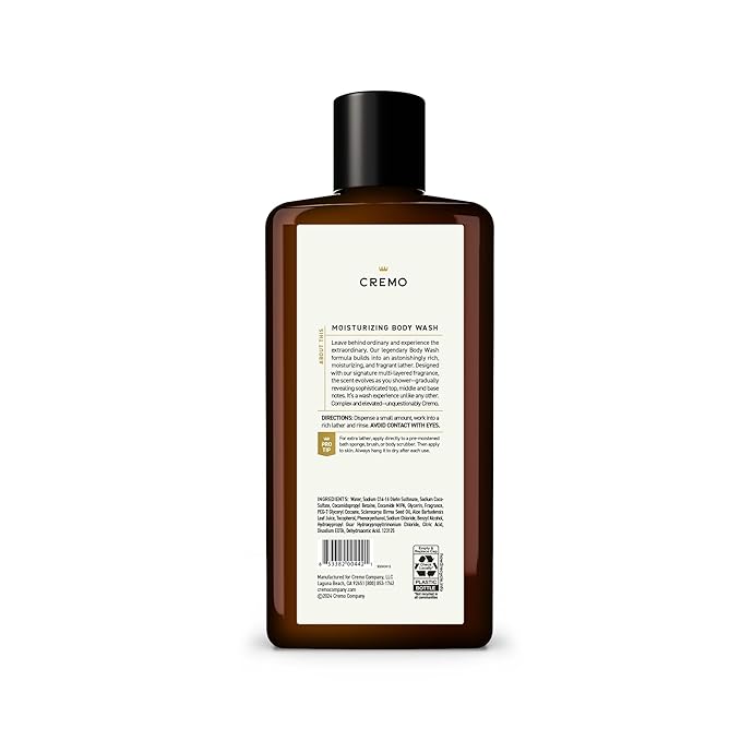 Cremo Body Wash for Men, Rich-Lathering Bourbon & Oak,16 Fl Oz