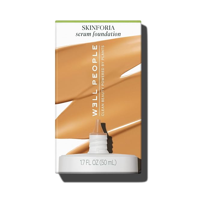 Well People Skinforia Serum Foundation, Lightweight Tinted Formula Hydrates, Smooths, and Evens Skin Tone with Birch Sap and Mushroom Complex, Long-Lasting, Natural Finish, 30 Medium Tan Warm