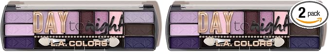 L.A. COLORS Day to Night 12 Color Eyeshadow, Dusk CES424 (Pack of 2)