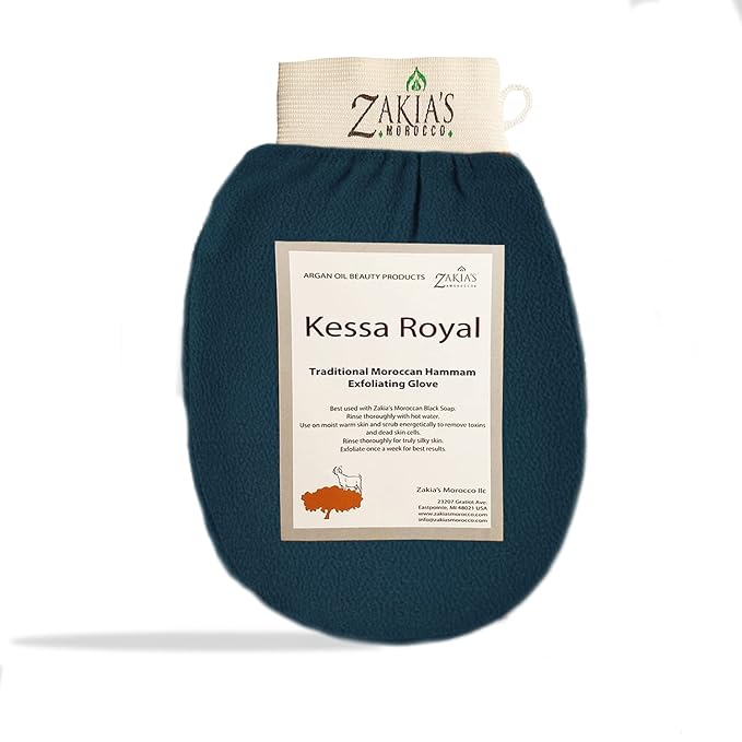 Original Kessa Exfoliating Glove - Rough Blue - Microdermabrasion exfoliating mitts, Removes unwanted dead skin, dirt and grime and Keratosis Pilaris. Great for spray tan removal.