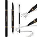 Eyebrow Pen,2-in-1 Waterproof Eyebrow Pencil with 4 Tip Microblading Brow Pen and Ultra-Precise Brow Pencil,with Dual-ended Eyebrow Brush,Eyebrow Makeup for Natural Looking - Dark Grey