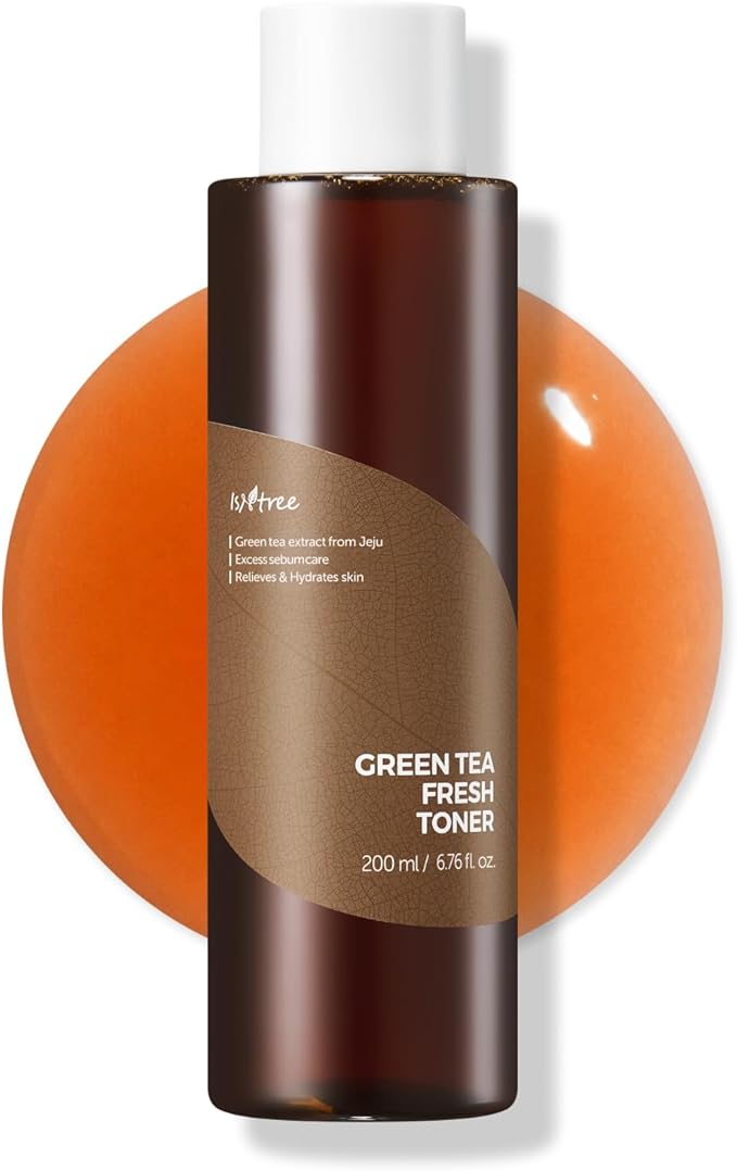 ISNTREE Green Tea Fresh Toner 200ml, 6.76 fl.oz | Korean Skincare | Toner for Oily Skin | Sebum Control | Hydrating and Refreshing