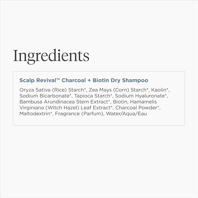 Briogeo Scalp Revival Charcoal + Biotin Dry Shampoo | Non-Aerosol Powder for Oily Roots | Detoxifying Dry Shampoo for All Hair Types | Vegan & Cruelty Free | 1.7 oz.