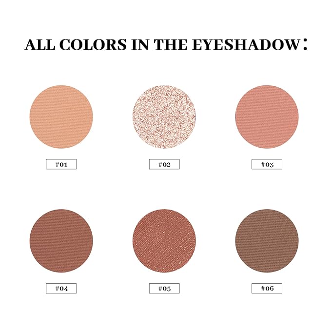 MYSTER ROSEY 6 Colors Eyeshadow Palette (Rose Gold Brown)