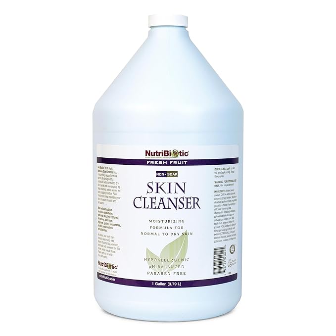 NutriBiotic – Fresh Fruit Non-Soap Skin Cleanser, 1 Gallon with GSE (Citricidal) | pH Balanced, Hypoallergenic & Biodegradable | Free of Parabens, Sulfates, SLS, SLES, Dyes, Colorings & Gluten