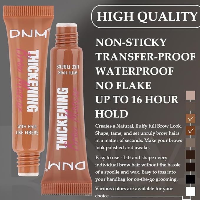 Tinted Thickening Brow Mascara,Tinted Eyebrow Gel,Waterproof, Transfer-proof, Brush to Fill in Eyebrows and Cover Gray Hairs - Cruelty Free (2pcs 03 Auburn &04 Rich Auburn)