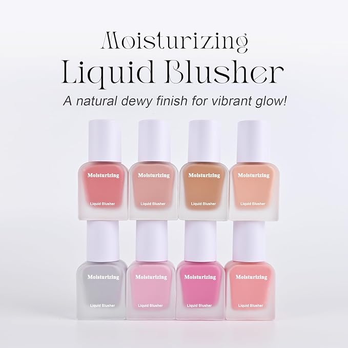 KYDA Moist Pink Liquid Blush, 0.88 oz, Natural Dewy Cheek Color with Hydrating Formula, Long-Lasting Face Blusher for Natural Glow Cheeks, Lightweight Buildable Smooth Coverage, Smokey Pink