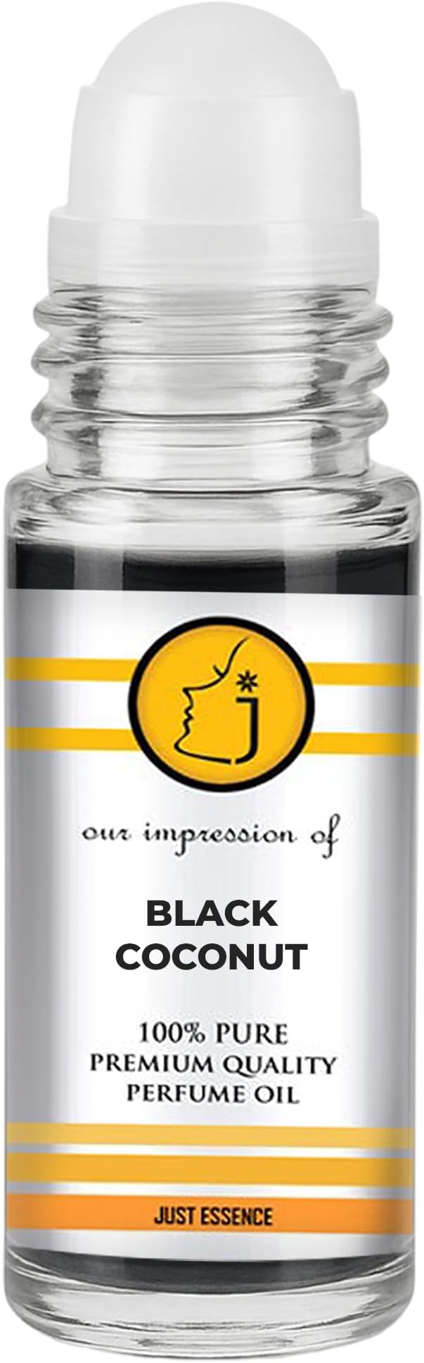 Just Essence Black Coconut Roll On Fregrance Perfume Oil for Perfume Making, Personal Body Oil, Soap, Lotion, Candle Making & Incense | Premium Quality Undiluted & Alcohol Free | 1 Fl Oz