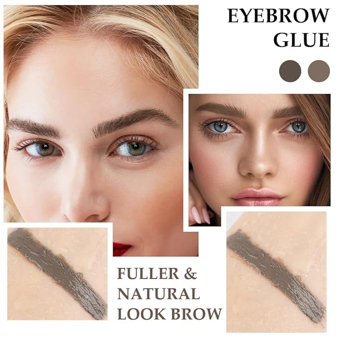 Tinted Thickening Brow Mascara,Brow Glue Eyebrow Gel, Waterproof, Transfer-proof, Brush to Fill in Eyebrows and Cover Gray Hairs - Cruelty Free (2pcs 02 Cool Blonde &05 Cool Ash Brown)