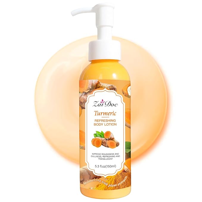 Body Lotion, 24hr Moisturizing & Deep Hydration, Absorbs Instantly Moisturizer for All Skin Types, 5.3 fl oz (1 Pack, Turmeric)