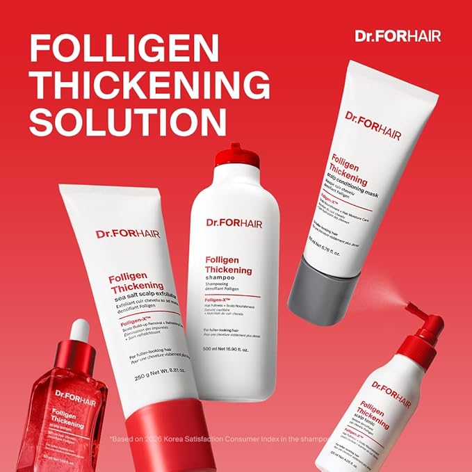 DR.FORHAIR Folligen Thickening Shampoo 2.4 oz | Biotin, Salicylic Acid & Rosemary | Volumizing Formula for Fuller-Looking Hair