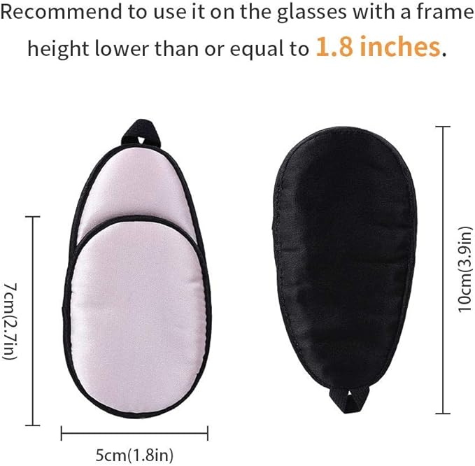 eZAKKA Eye Patches for Adults Kids Eye Patch for Glasses Silk Patch for Lazy Eye Amblyopia Strabismus and After Surgery (Light Pink + Black)