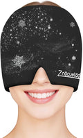 ZNÖCUETÖD Migraine Headache Relief Cap Hat Full Head ice Pack Wrap Cooling Gel Ice Beanie Hot/Cold Compress Hangover Cap for Sinus, Stress, Tension, Head Pain Relief, Gift for Women Men