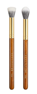 Desert Oak Series Powder Cheek Duo Brush Set - CM 188 Blush Brush & CM 189 Highlighter Brush of Goat Hair for a Soft-Focus Glow, Bubinga Handle