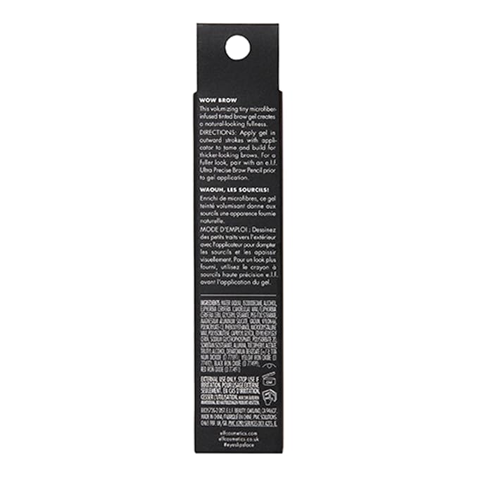e.l.f. Wow Brow Gel, Volumizing, Buildable, Wax-Gel Hybrid, Creates Full, Voluminous-Looking Brows, Locks Brow Hairs In Place, Neutral Brown