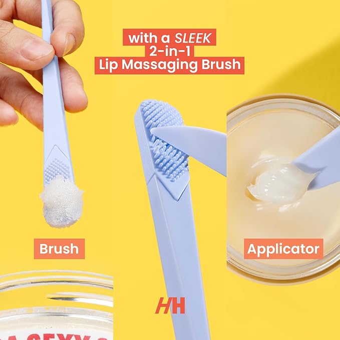 100% Natural Lip Scrub, Vegan Conditioning Coconut Lip Exfoliator - Gentle Exfoliant, Sugar Lip Polish and Lip Exfoliator Scrubber for Chapped and Dry Lips (Bakuchiol 3pc Set)