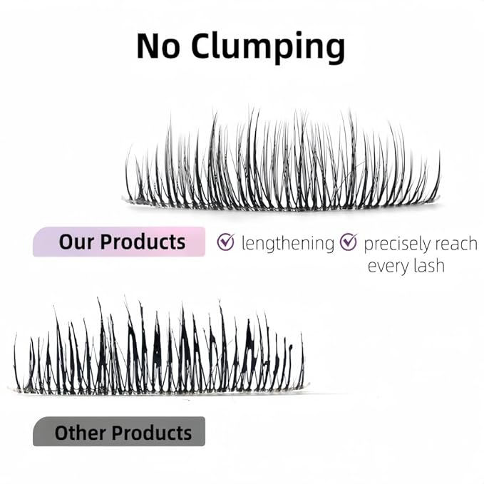 Mascara with Special Brush Separates Lashes for Definition, Smudge-Proof, No Clumping,Waterproof, Long-Lasting, Natural Look (Brown)